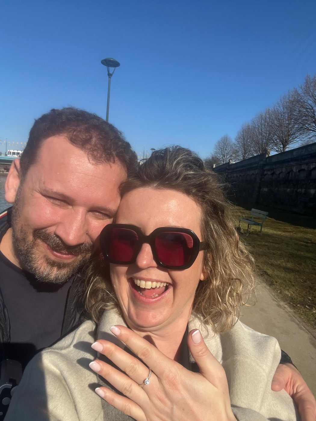 Jula showing the engagement ring